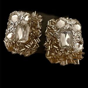 VTG NOS Glass Beaded Cluster Earrings embracing the bold & glamour of 1980’s